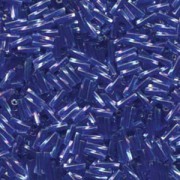 Miyuki Bugle Beads Stäbchen gedreht 6mm 0177 transparent rainbow Cobalt ca10gr